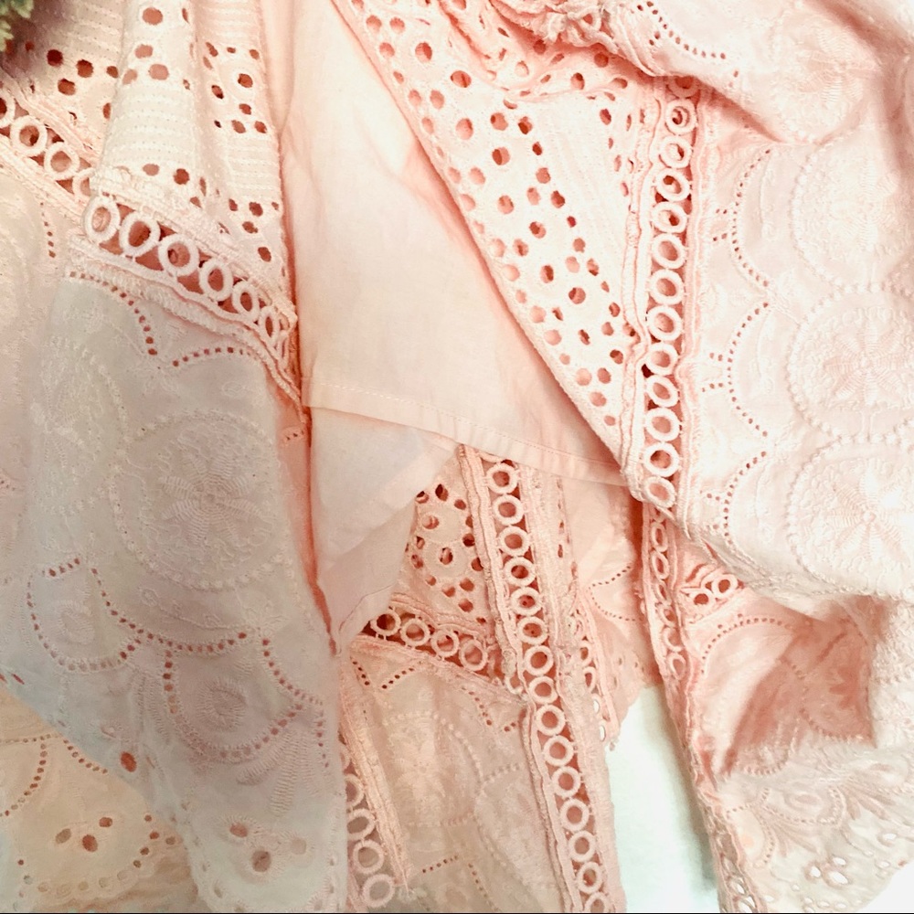 Antonio Melani Nat Eyelet Dress Pink Lemonade Sz 10 - Picture 4 of 14